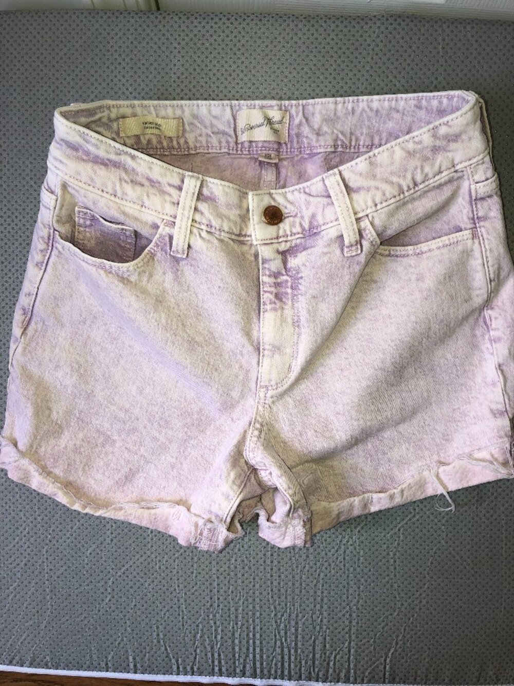 Universal Thread Vintage Midi Purple Pink Acid Wash Denim Shorts Size 2/26